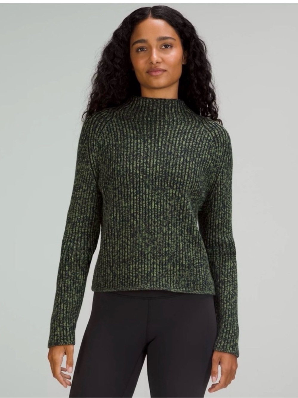 Lululemon Cotton-Cashmere Blend Mock Neck Sweater